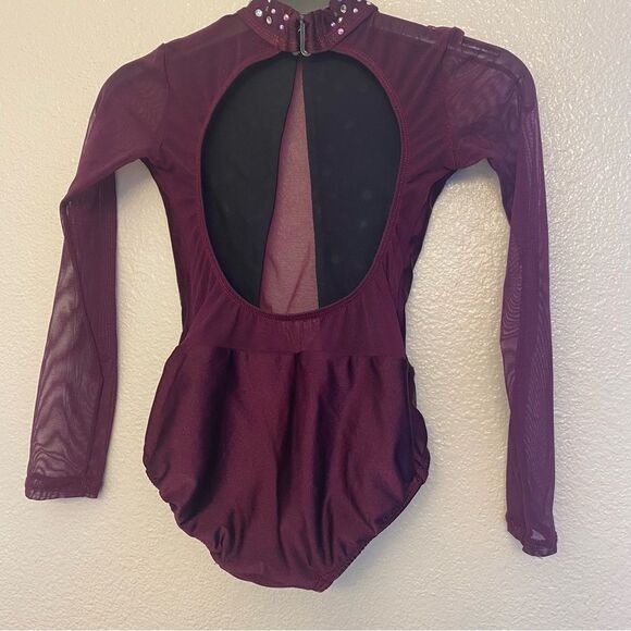 Patrick J solo dance costume purple custom rhinestone embellished leotard LC MC - Picture 6 of 10
